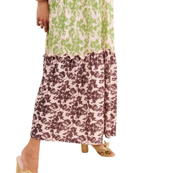 Hutch x Maxey Greene Long Sleeve Floral Boho Maternity Maxi Dress Size Medium - Picture 4 of 7